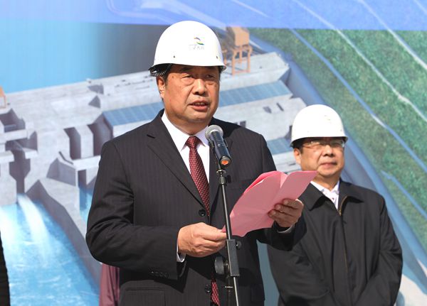 水利厅引汉济渭黄金峡水利枢纽汉江截流成功